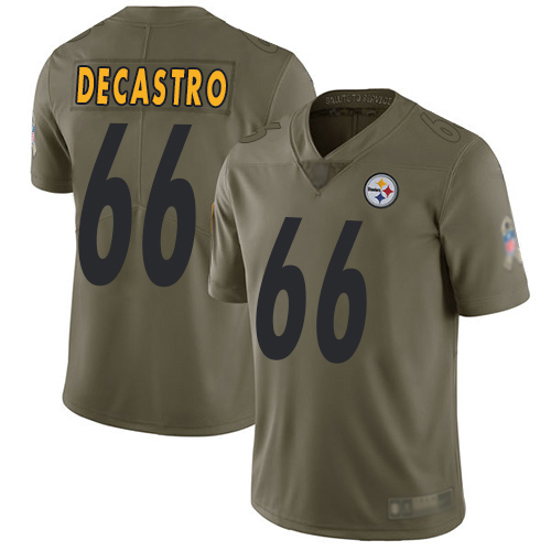Men Pittsburgh Steelers Football #66 Limited Olive David DeCastro 2017 Salute to Service Nike NFL Jersey